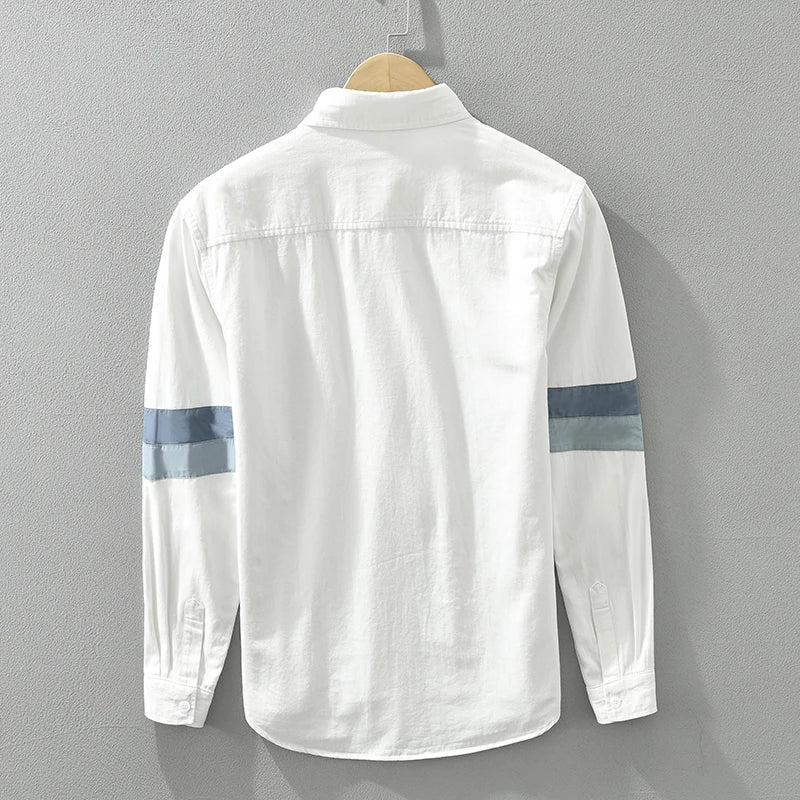 Herre Skjorte Patchwork Casual Fit Bomuld