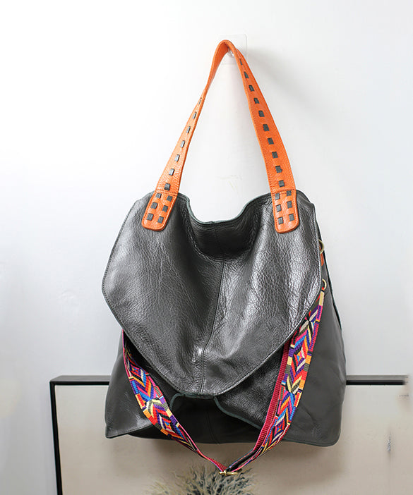 Moderne Håndtaske Grå Større Kapacitet 3