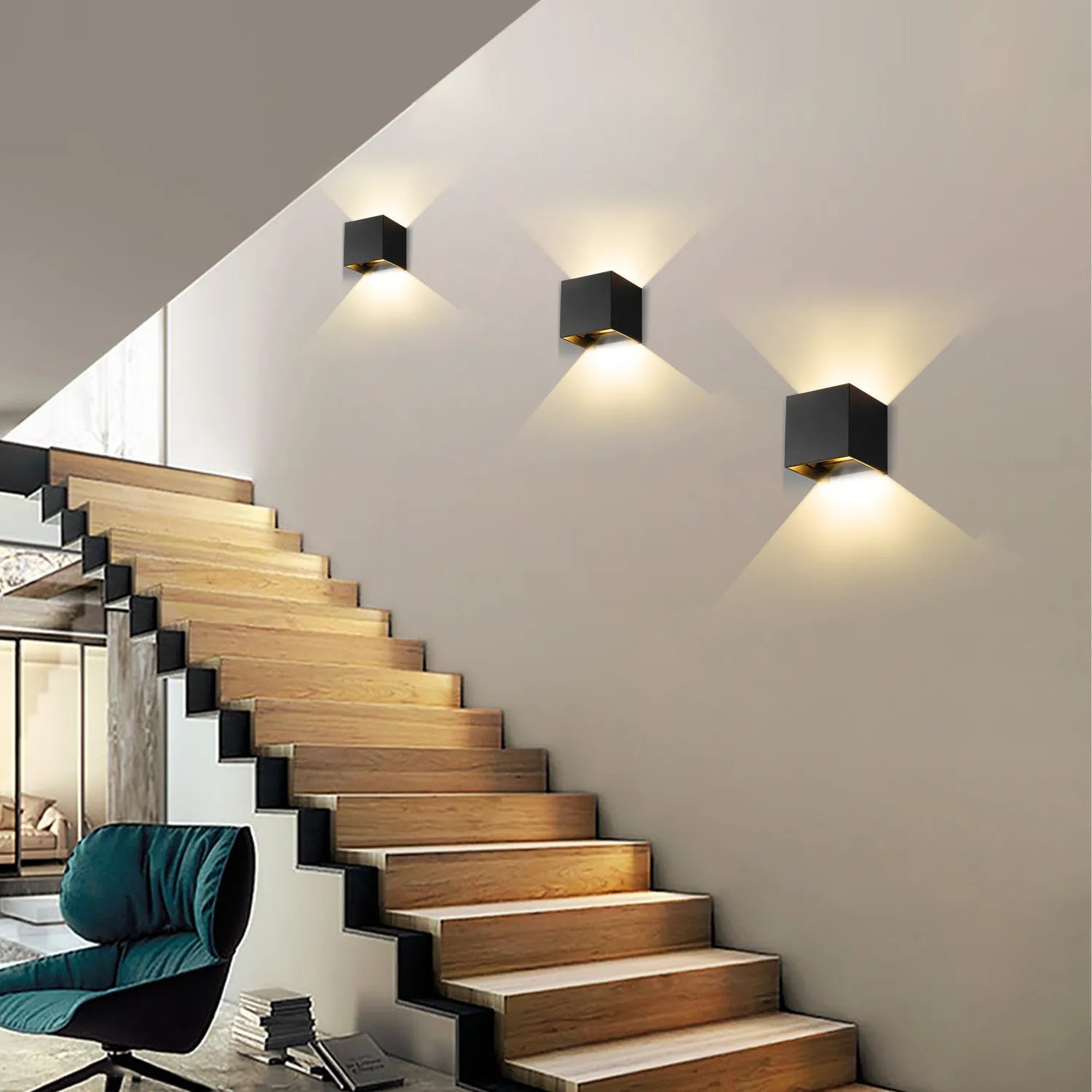 Moderne Væglampe med Bevægelsessensor Kubedesign 1
