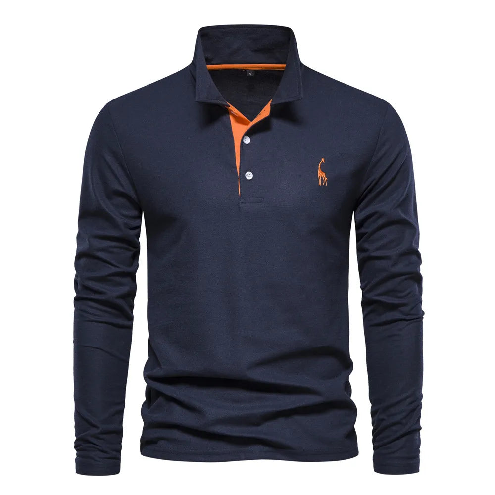 Variant image for Langærmet Polo Shirt til Mænd i Blødt 100% Bomuld-7