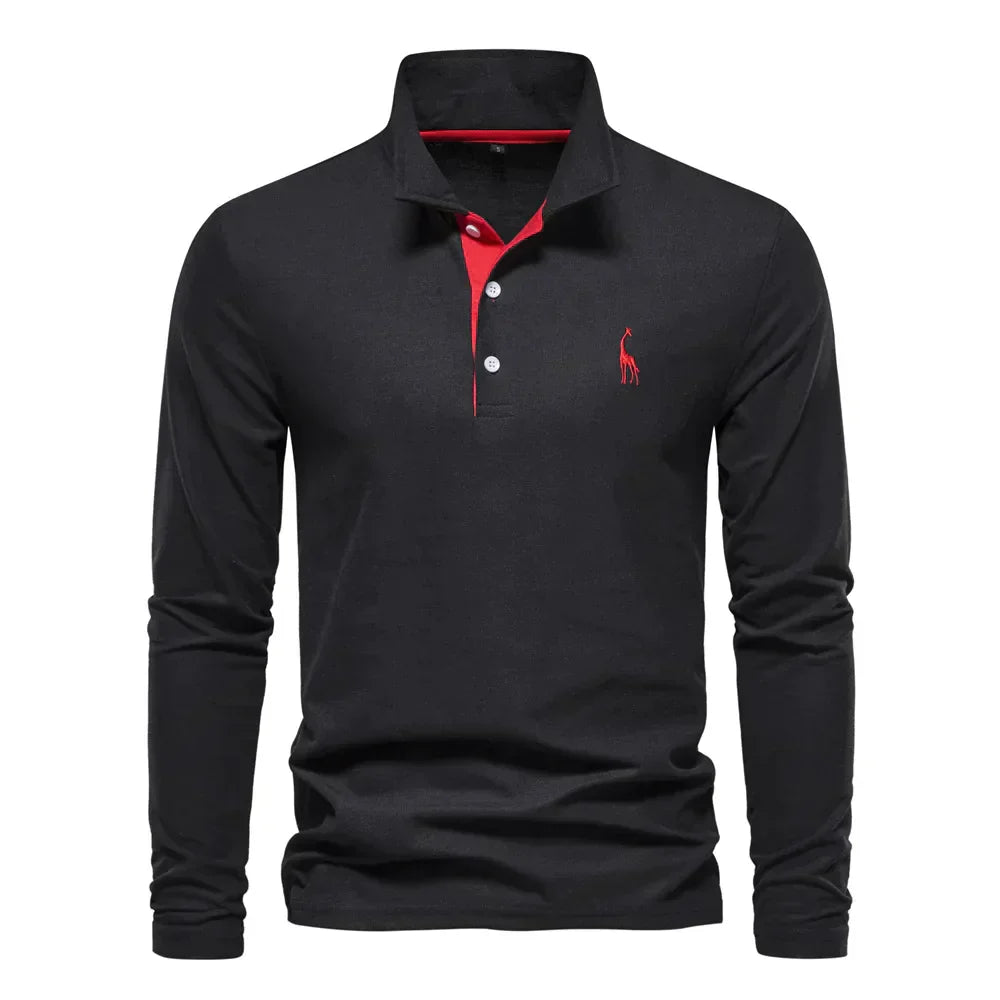 Variant image for Langærmet Polo Shirt til Mænd i Blødt 100% Bomuld-25