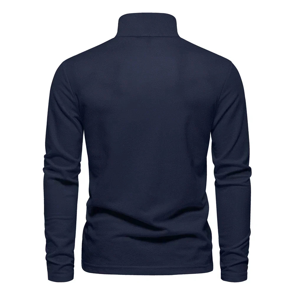 Langærmet Polo Shirt til Mænd i Blødt 100% Bomuld-3