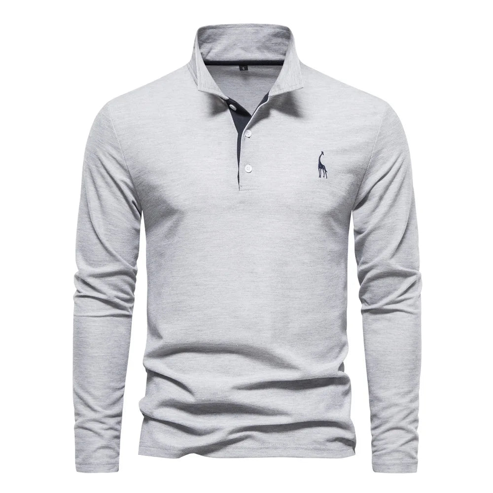 Variant image for Langærmet Polo Shirt til Mænd i Blødt 100% Bomuld-13
