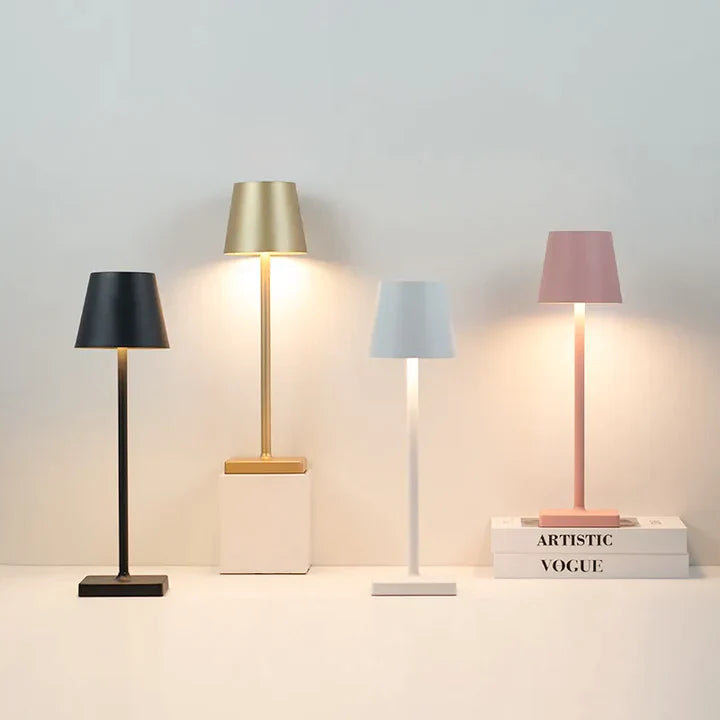 Kabelløs Bordlampe Hvid Elegant Aluminium LED-1