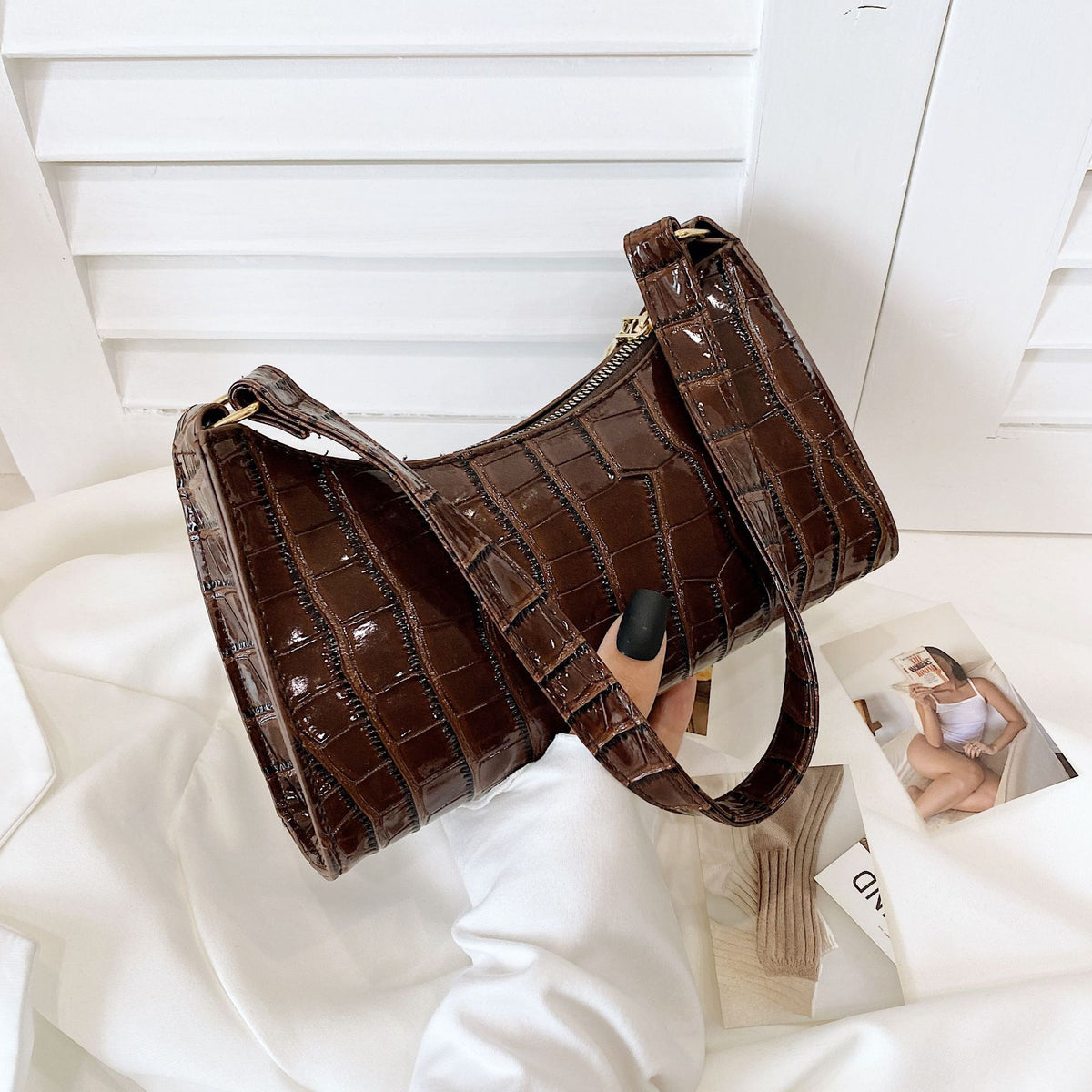 Kvinders Håndtaske Moderne Design Bæredygtigt Kunstlæder Rummelig