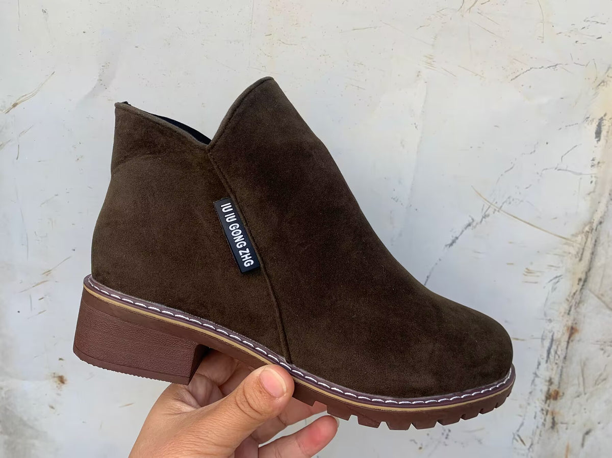 Dame ankelstøvler i ruskind