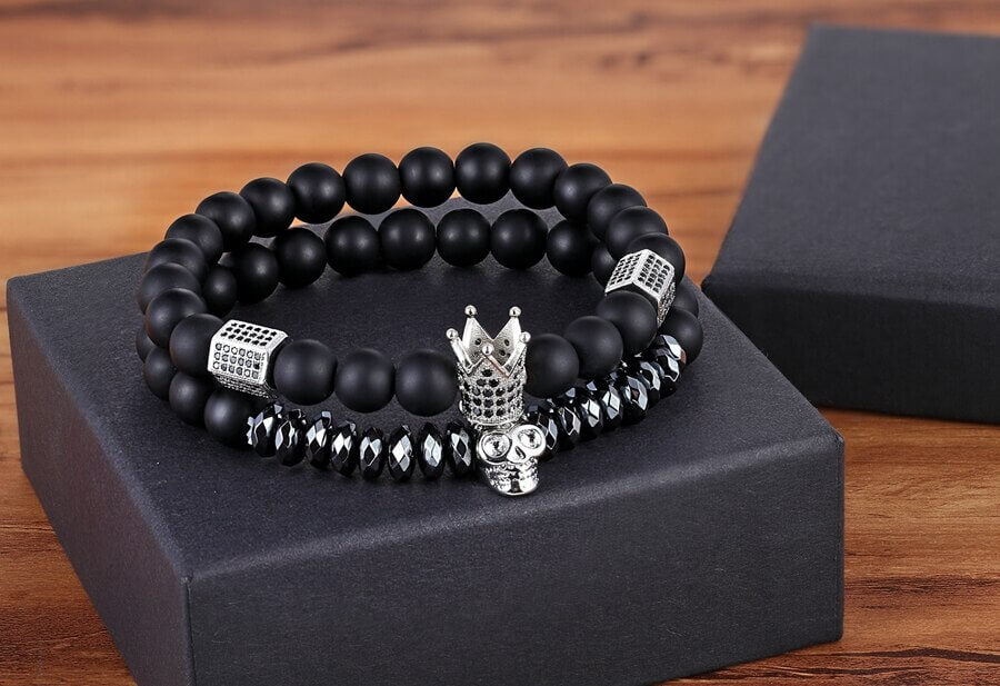 Onyx sten armbånd