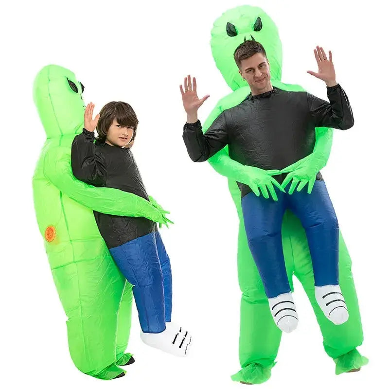 Oppusteligt Halloween Kostume Alien til Voksne Polyester 1