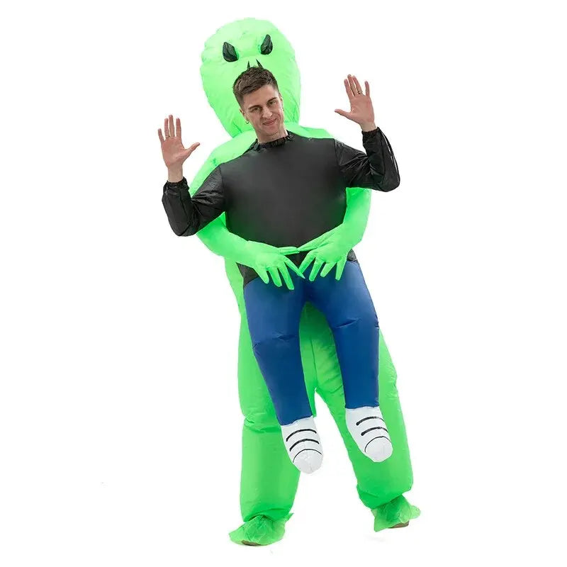 Oppusteligt Halloween Kostume Alien til Voksne Polyester 4