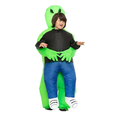 Oppusteligt Halloween Kostume Alien til Voksne Polyester 5