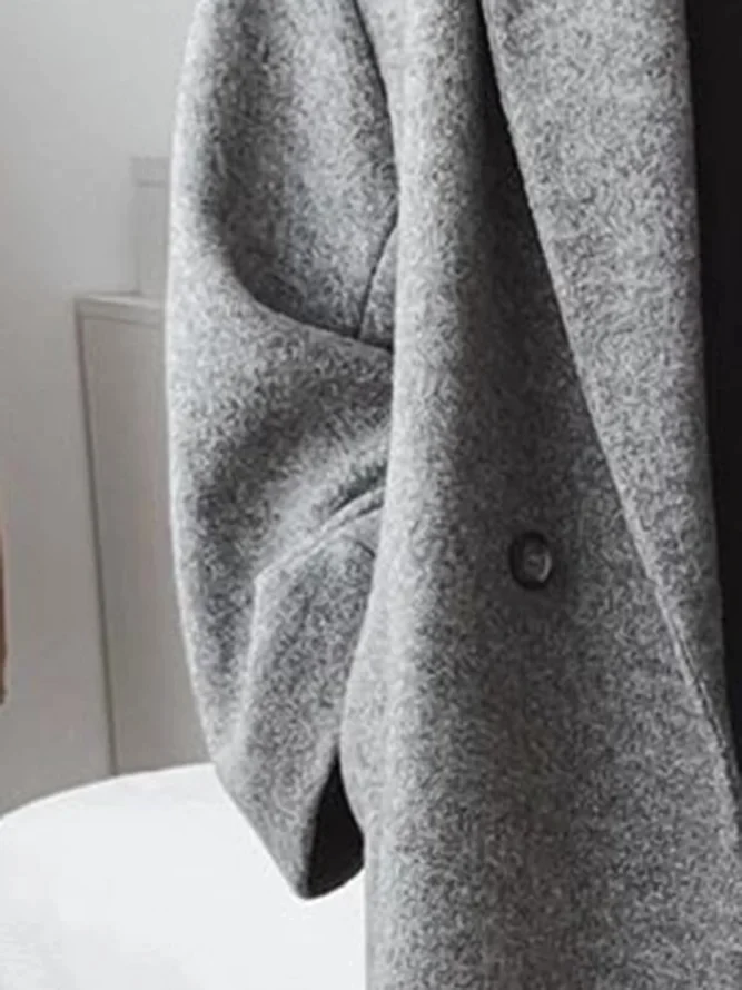 Overgangsjakke Dame Oversized Langline Frakke med Dobbeltradet Design 2
