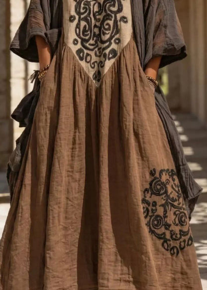 Plus Size Cardigan og Lang Kjole Sæt 3