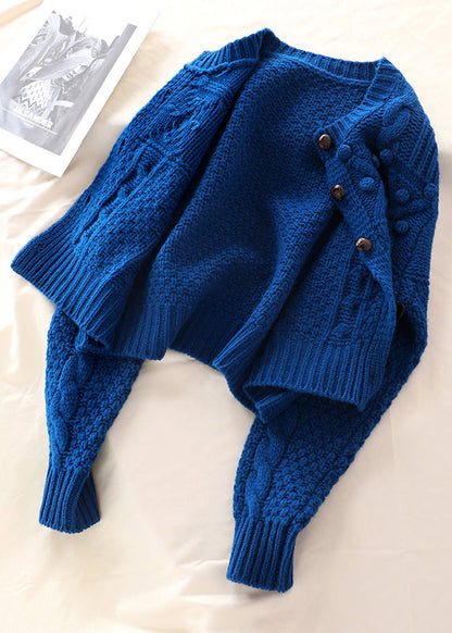 Plus Size Dame Strik Sweater Frakke 0