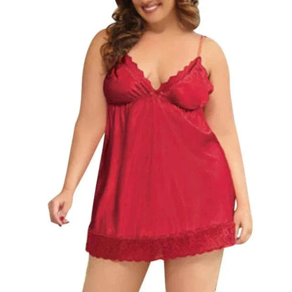 Plus Size Natkjole med Blonde Detaljer 10