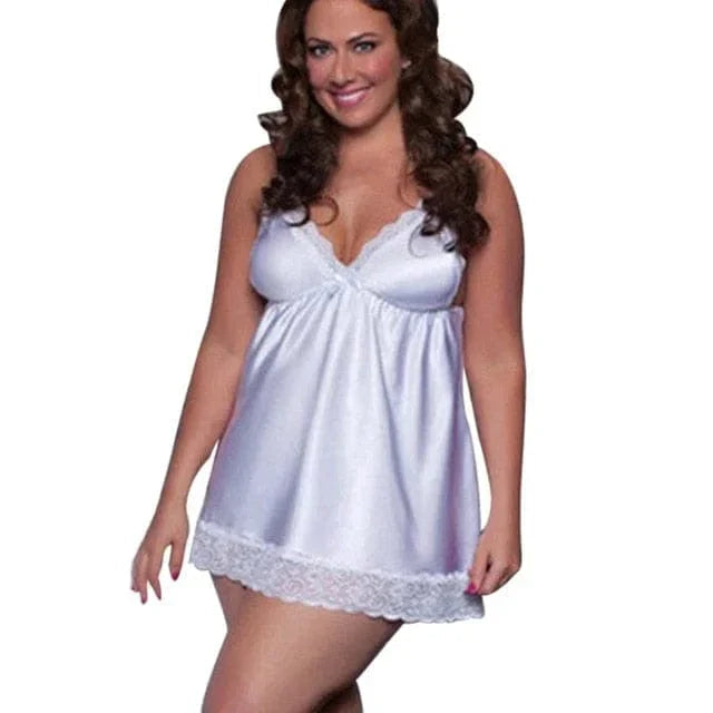 Plus Size Natkjole med Blonde Detaljer 7