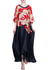 Plus Size Sommerkjole med O-Hals og Print 0