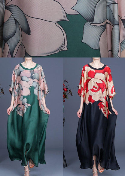 Plus Size Sommerkjole med O-Hals og Print 4