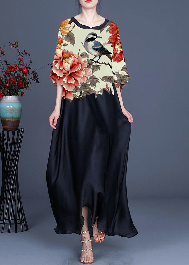 Plus Size Sommerkjole med O-Hals og Print 5