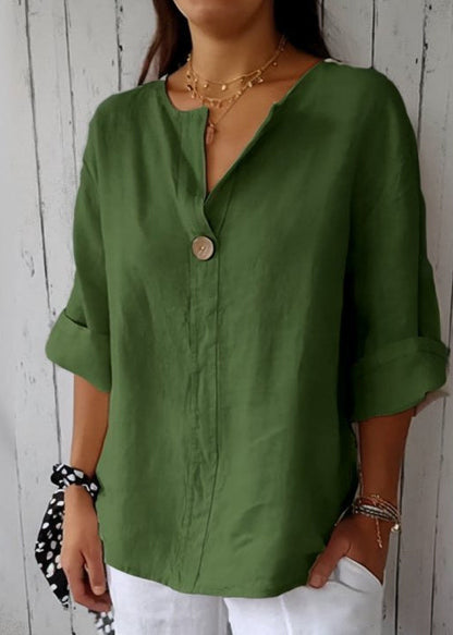 Plus Size Top med V-hals og Knapper 1