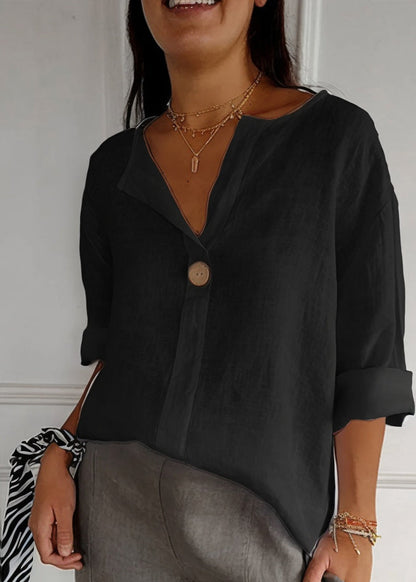 Plus Size Top med V-hals og Knapper 3