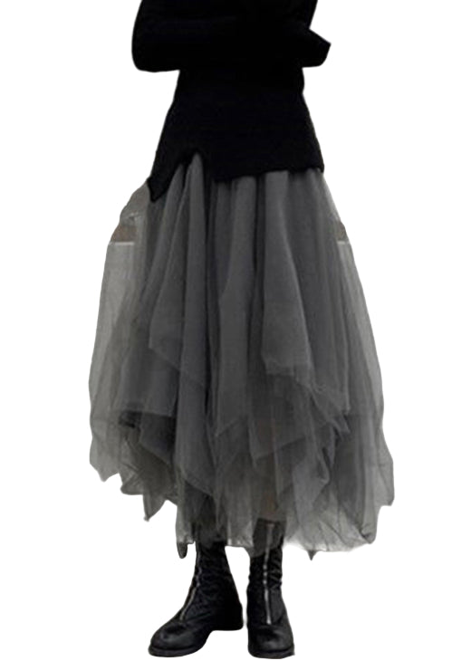 Plus Size Tulle Skirt with Patchwork Design 0