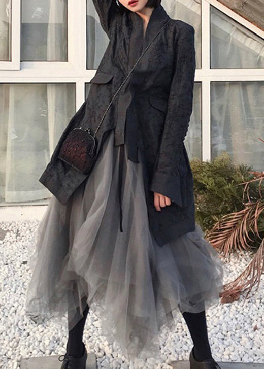 Plus Size Tulle Skirt with Patchwork Design 1