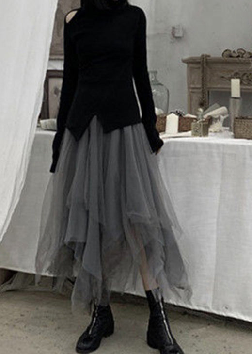 Plus Size Tulle Skirt with Patchwork Design 2