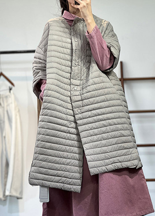Plus Size Women's Parka with Buttons and Pockets 1