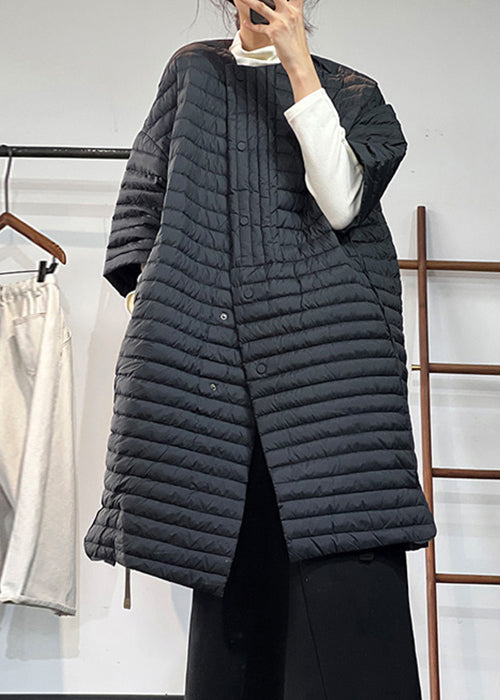 Plus Size Women's Parka with Buttons and Pockets 2