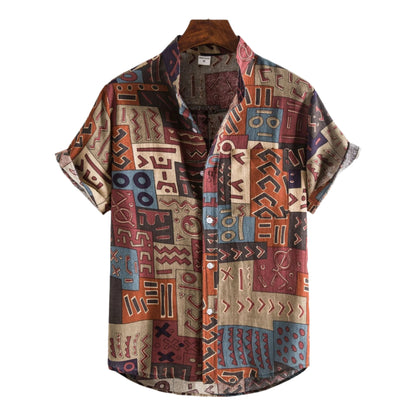 Polo Shirt Mænd Livligt Print Bomuldsblanding 0