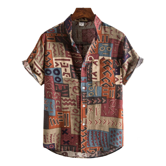 Polo Shirt Mænd Livligt Print Bomuldsblanding 0