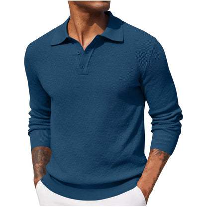 Polo Shirt Mænd med Lange Ærmer – Slank og Afslappet Stil 0