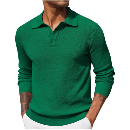 Polo Shirt Mænd med Lange Ærmer – Slank og Afslappet Stil 3