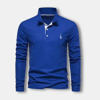 Polo Shirt Til Mænd Langærmet Med Åben Krave & Grafiske Detaljer 3