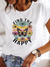 Kvinders T-shirt Slim Fit Print 100% Bomuld-5