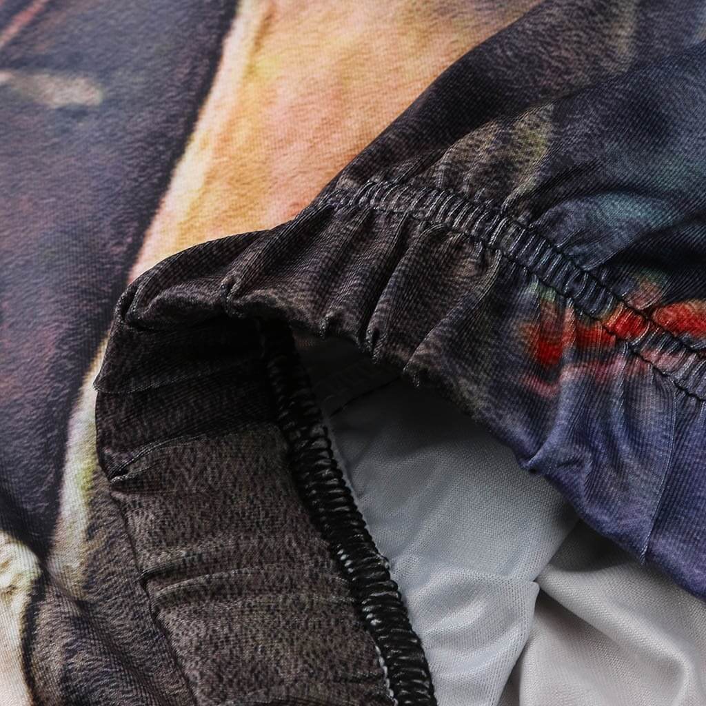 Retro-benklæder med høj talje og bindebånd med farvet binding