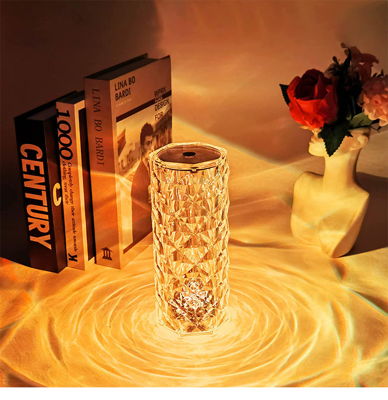 Rose Crystal Projector Touch Lamp