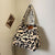 Overdimensioneret skuldertaske med leopardprint