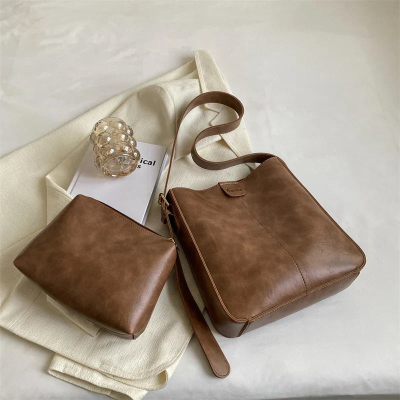 Kvinders Skuldertaske Vintage Chic Læder 2