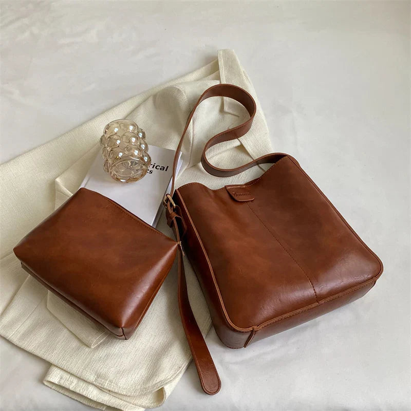 Kvinders Skuldertaske Vintage Chic Læder 3