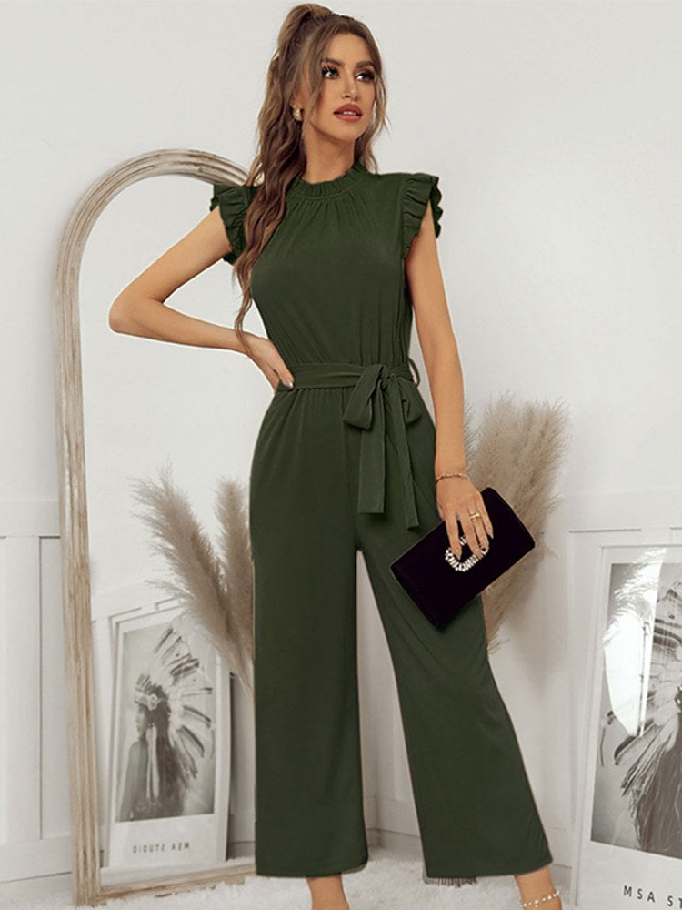 Kvinders Jumpsuit Elegant Høj Rund Hals Polyester-2