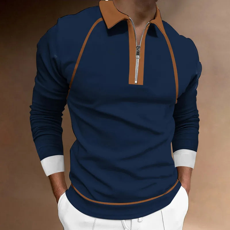 Poloshirt med lynlås til mænd