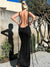 Kvinders Maxikjole Sort Rygfri Polyester Elegant til Bryllup-3