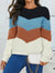 Kvinders Sweater Stribet Rund Hals Bomuldsblanding 4