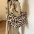 Overdimensioneret skuldertaske med leopardprint
