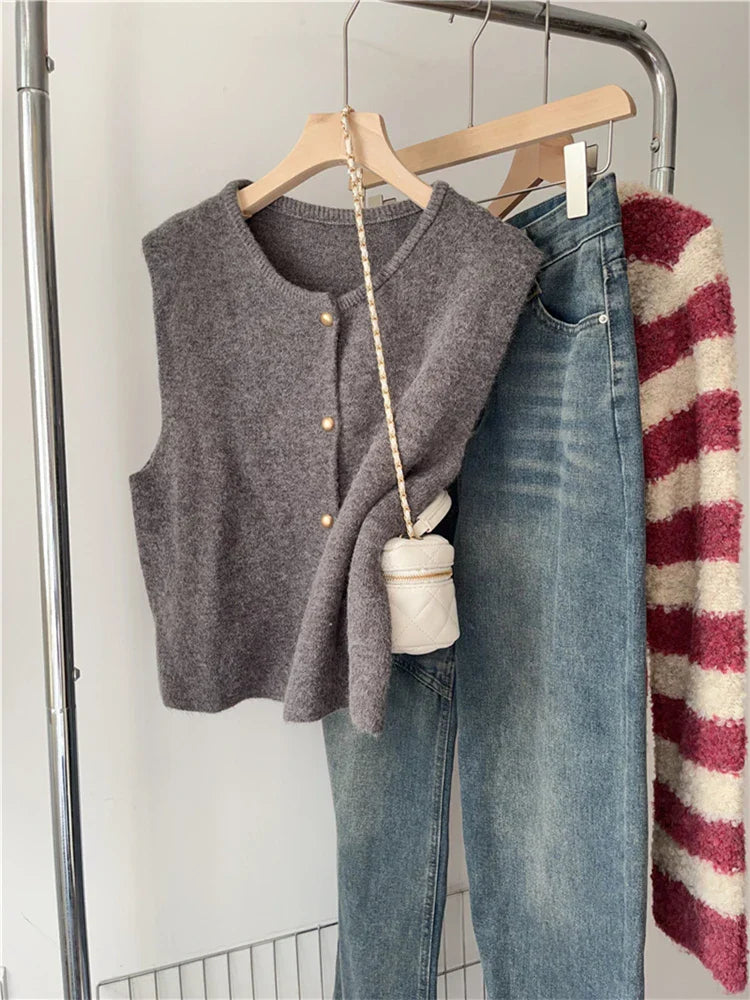 Variant image for Dame Cardigan Klassisk Stil Med Knapper Blød Bomuldsblanding-2