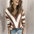 Kvinders Sweater V-hals Stribet Akryl Polyester 4
