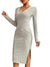 Dame Midi Kjole Ribbet Elegant Design 95% Bomuld 5% Elastan 1