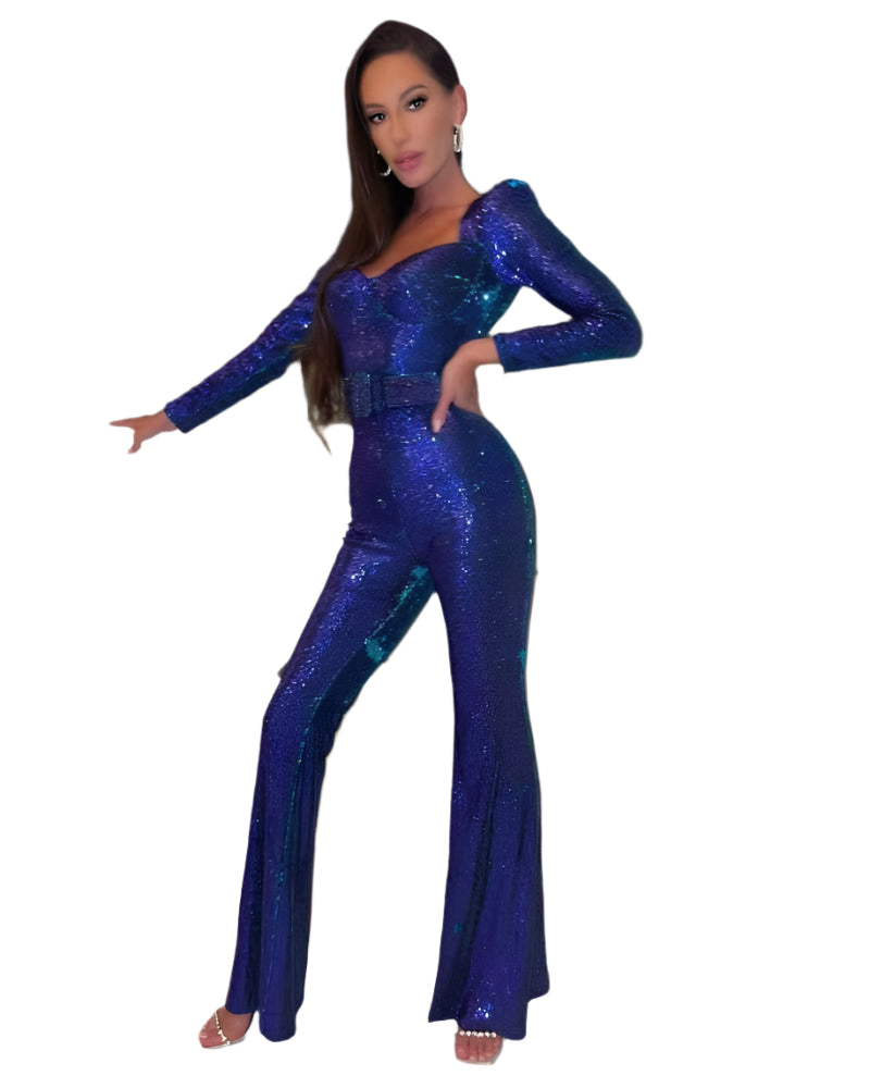 Buksedragt Damer Elegant Langærmet Polyester Tætsiddende Design-1