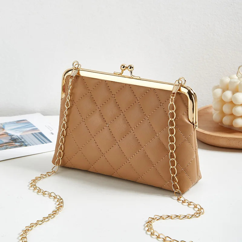 Skuldertaske Dame Rummelig Kunstlæder Kædelukning Moderne Design 2